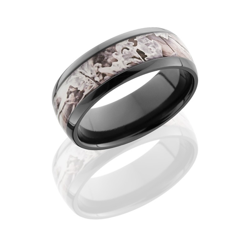 Domed Black Zirconium Ring