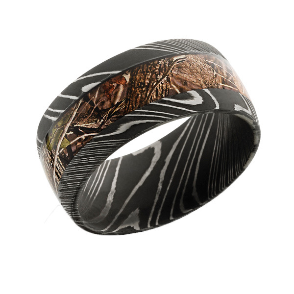 Damascus Steel Camo Ring