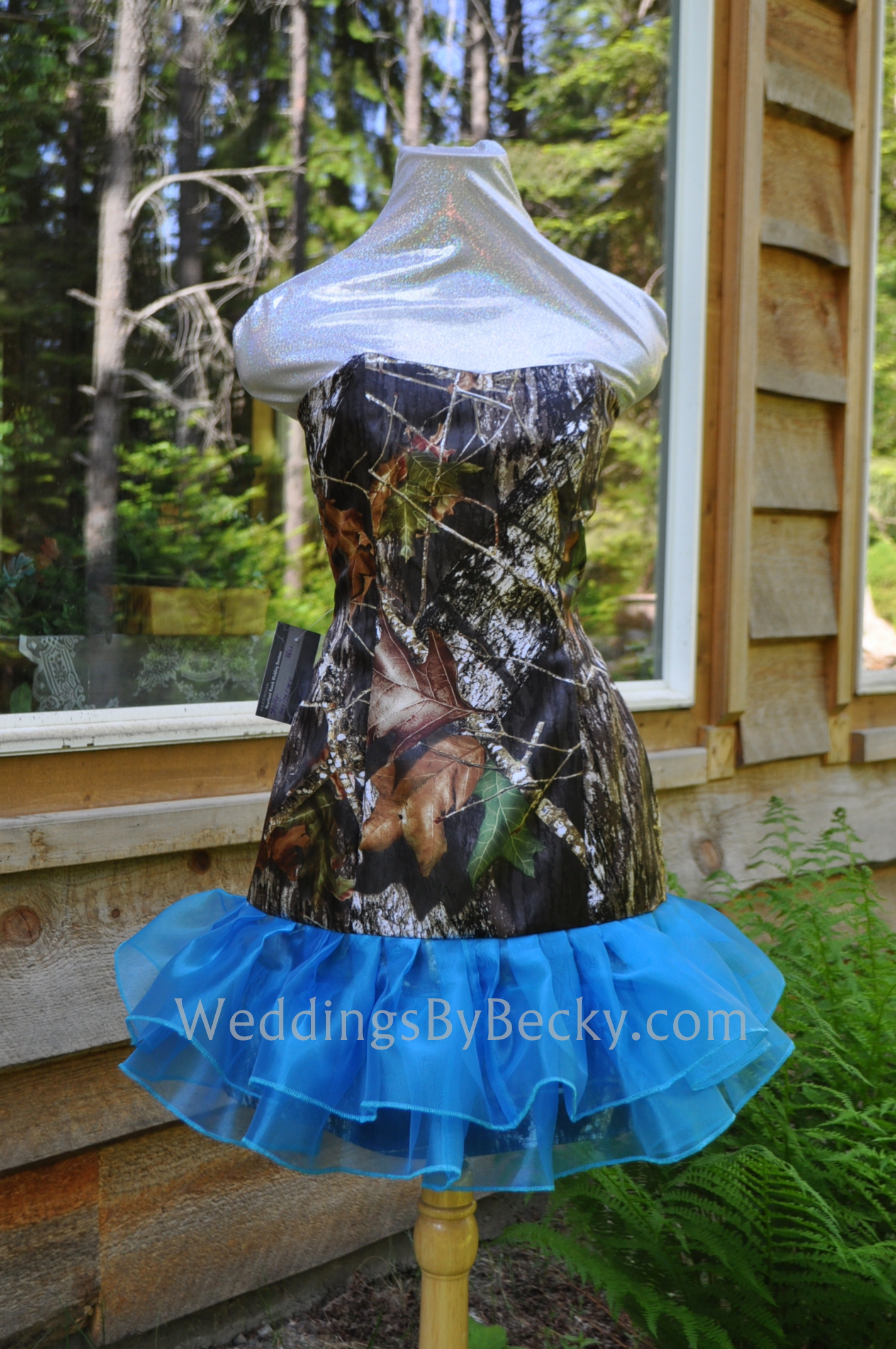 Baby blue camo wedding hot sale dress