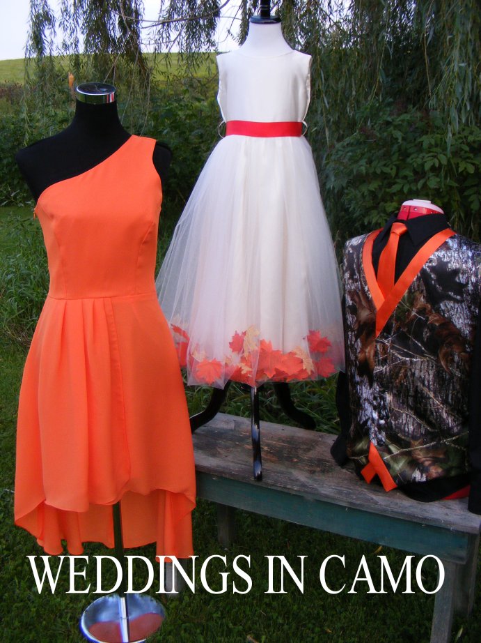 Orange camouflage best sale wedding dresses