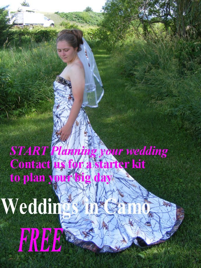 Wedding dresses outlet with camo accents